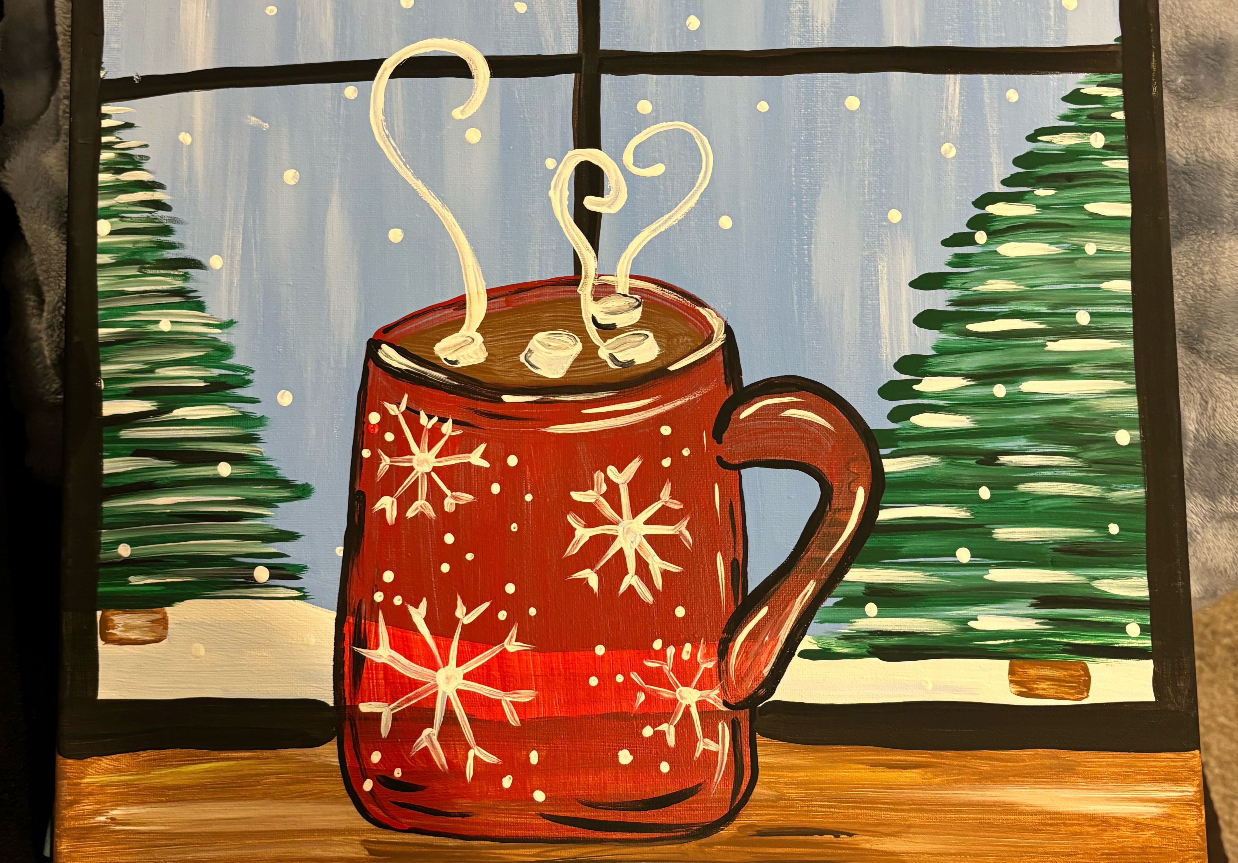 steaming mug of cocoa