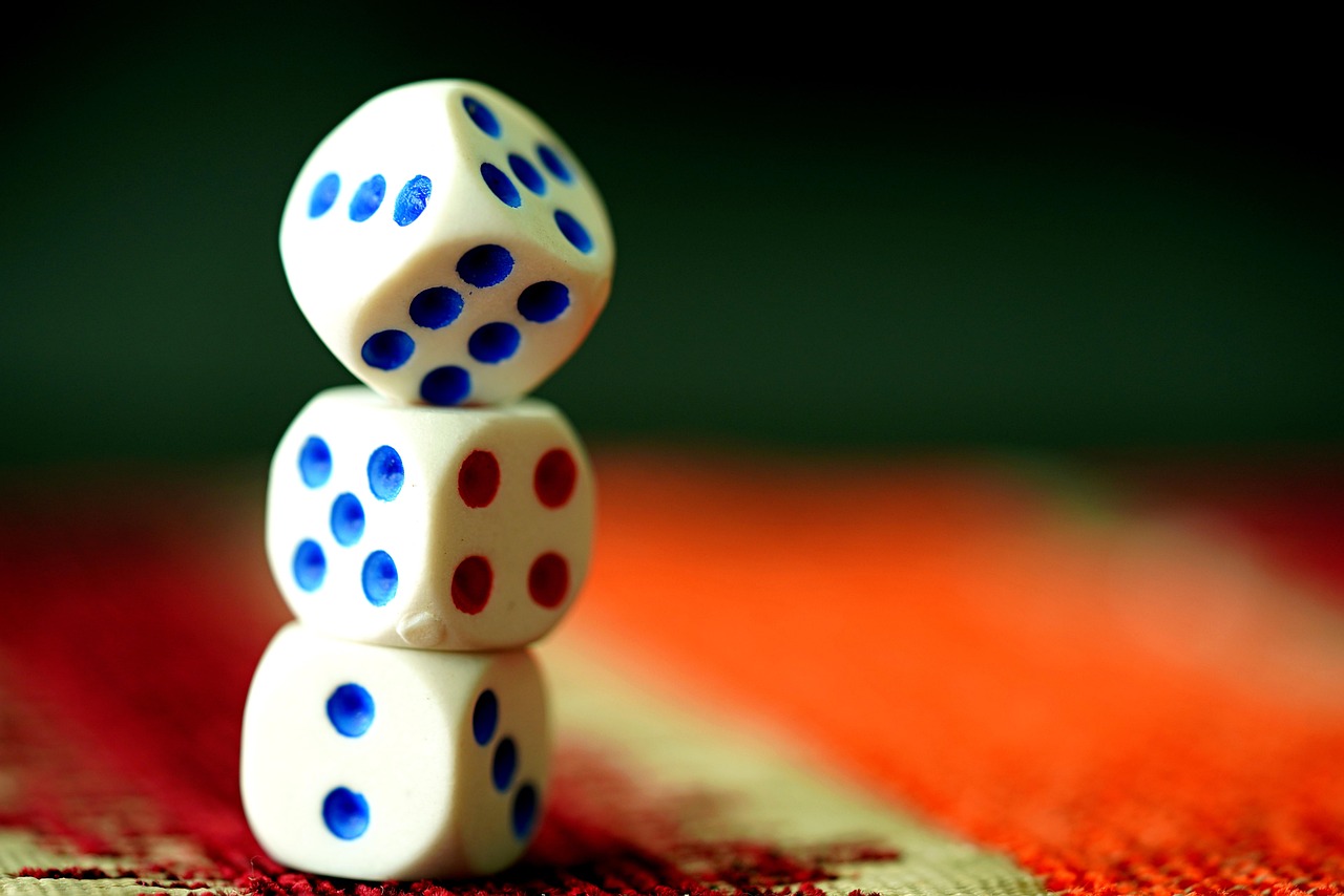 3 dice on top of each other