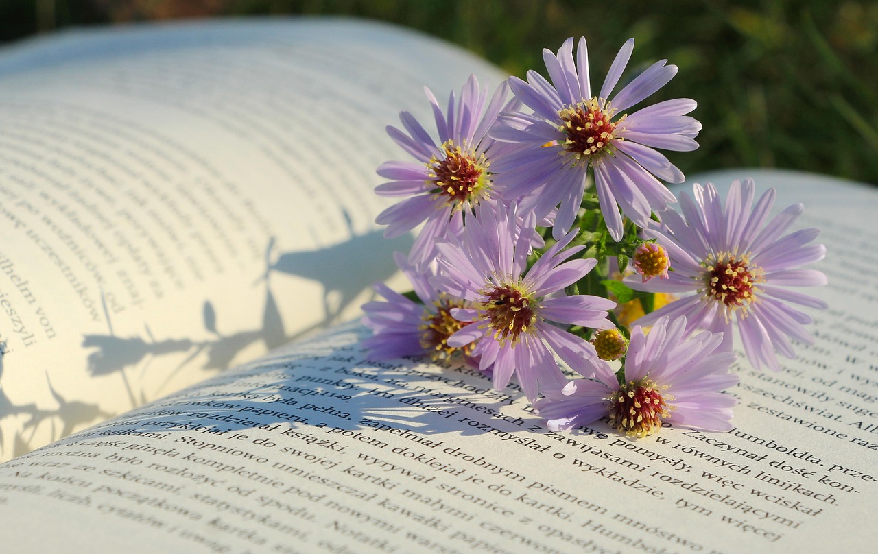 book with flowers