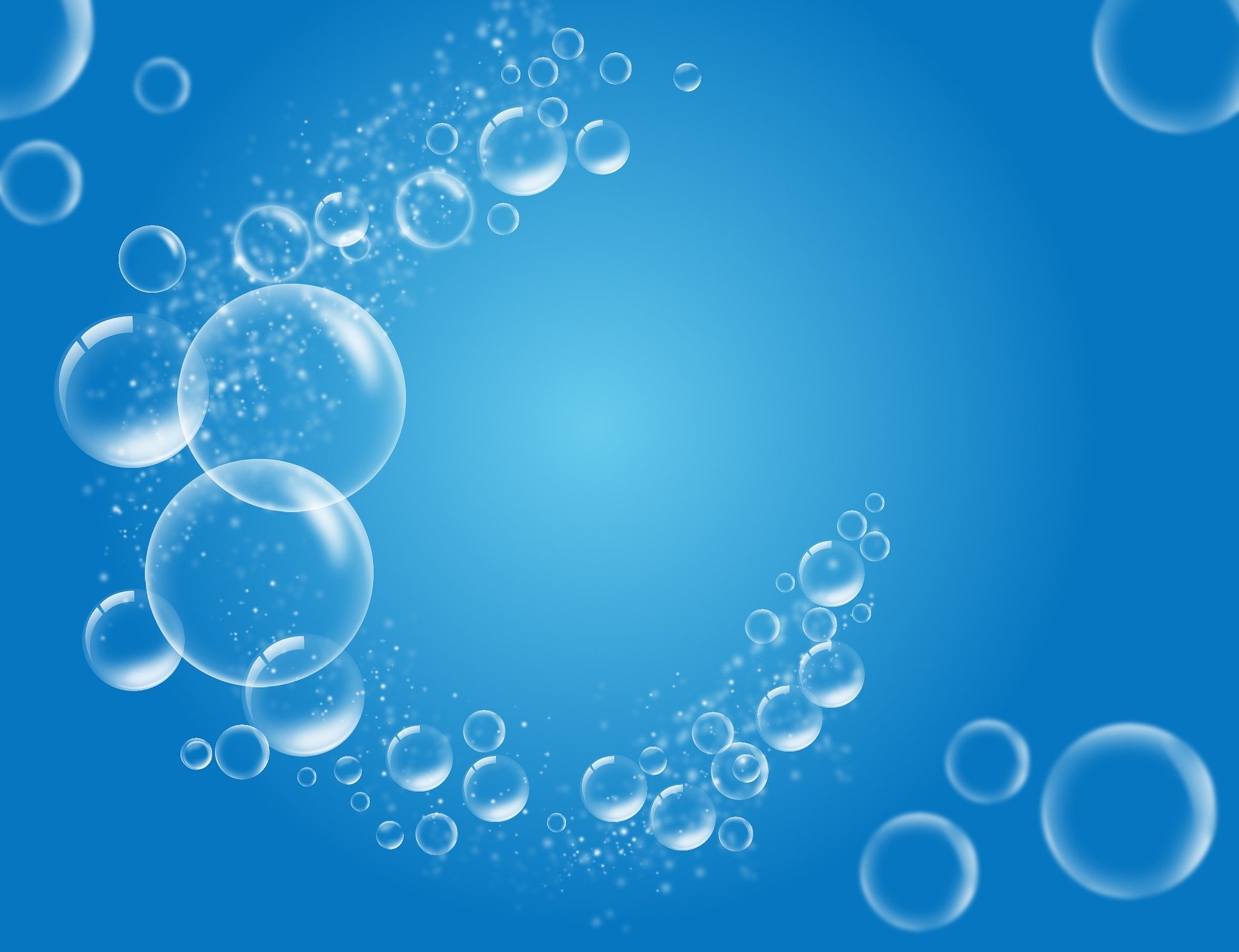 Bubbles on a blue background