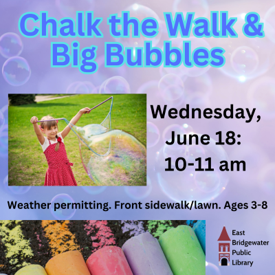 Sidewalk chalk fun with big bubbles