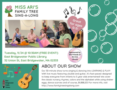 Miss Ari's Sing-a-long Sept. 24 @ 10:30