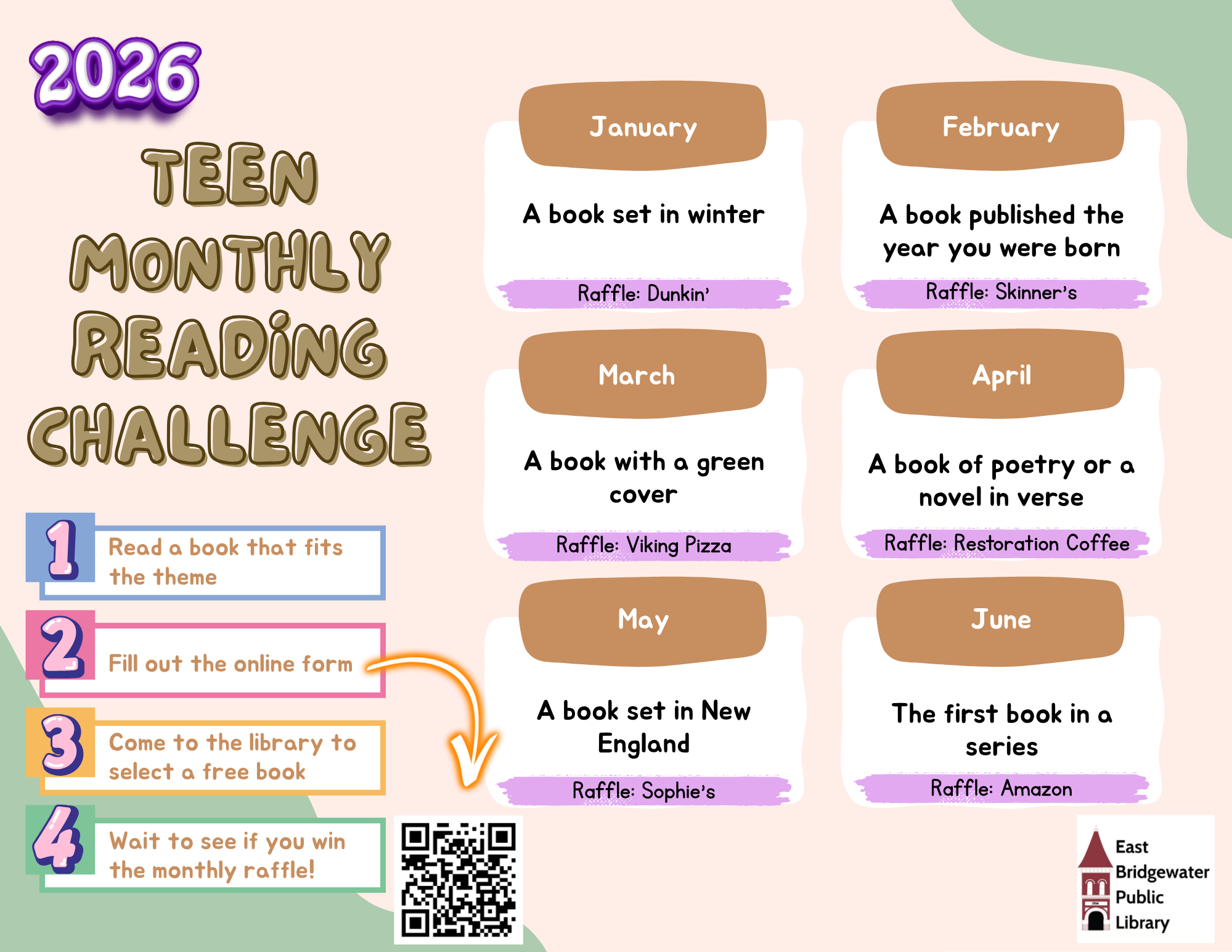 Teen reading challenge flyer