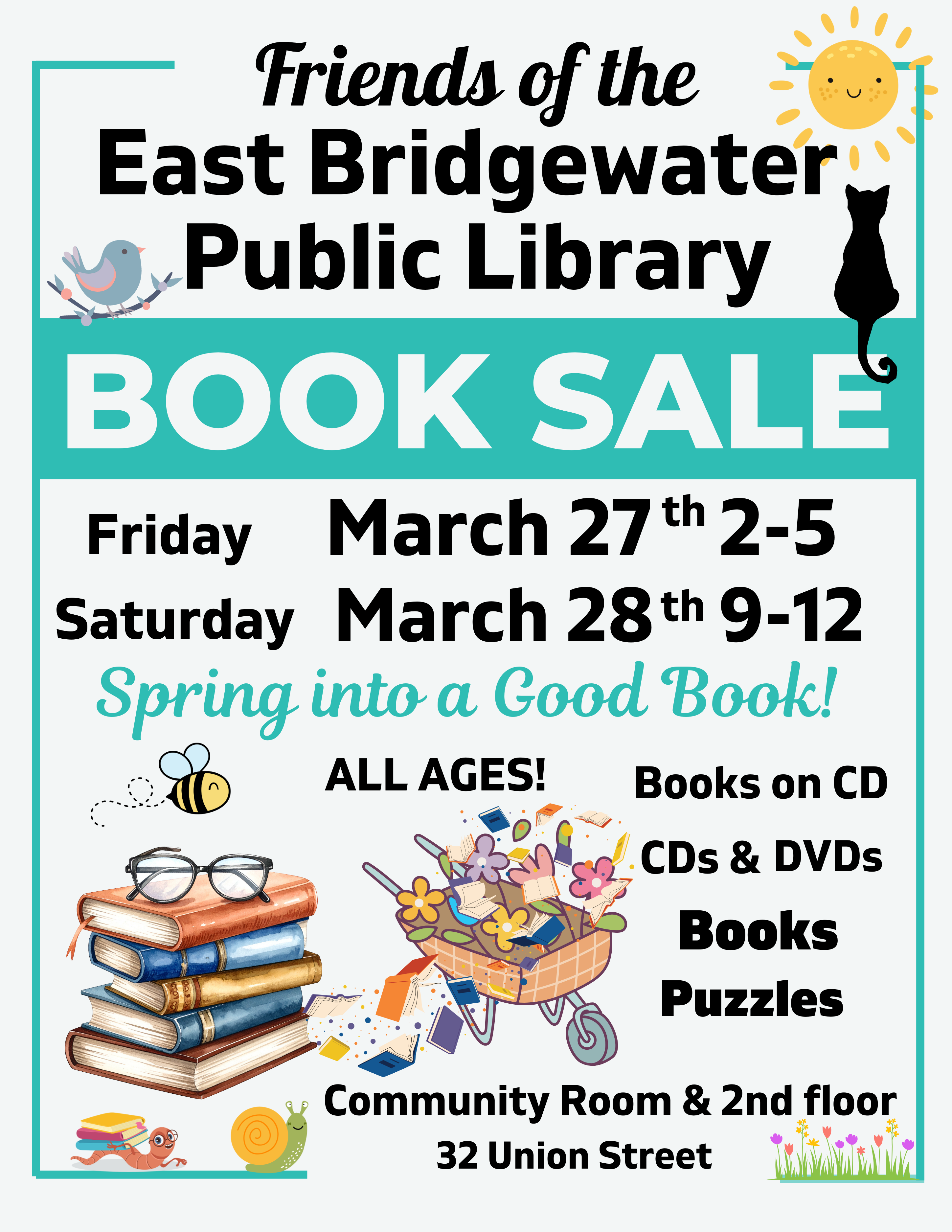 friends of the library book sale flyer