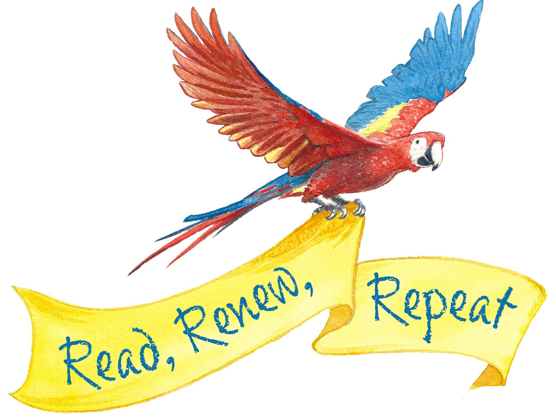 Summer Reading 2024 tagline: Read, Renew, Repeat