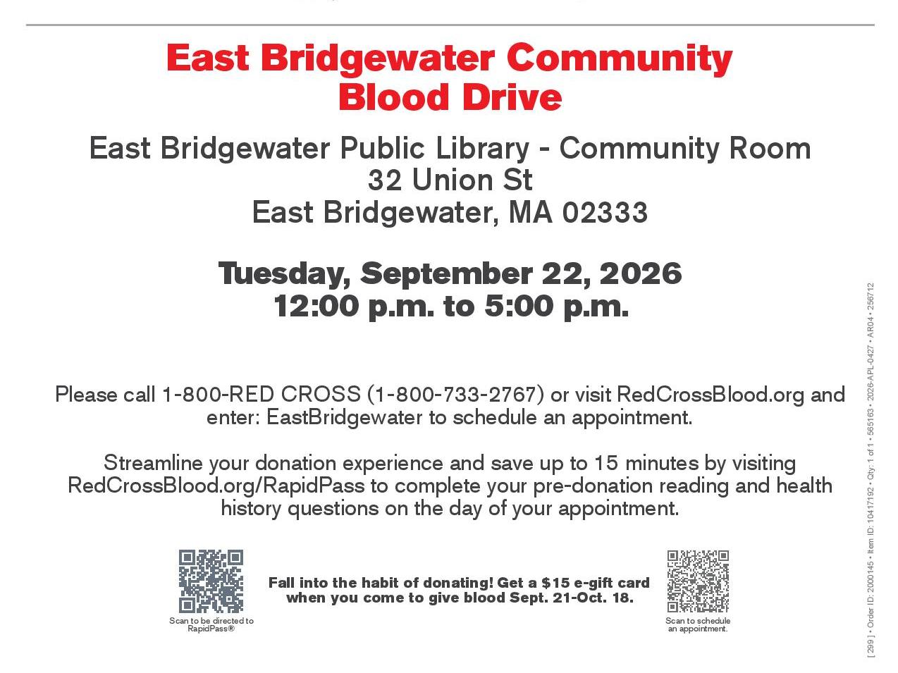 red cross blood drive flyer