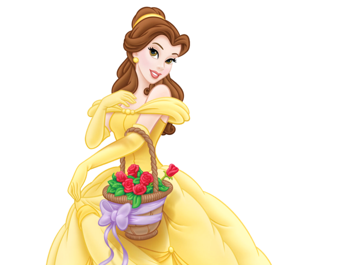 Princess Belle in her yellow gown.