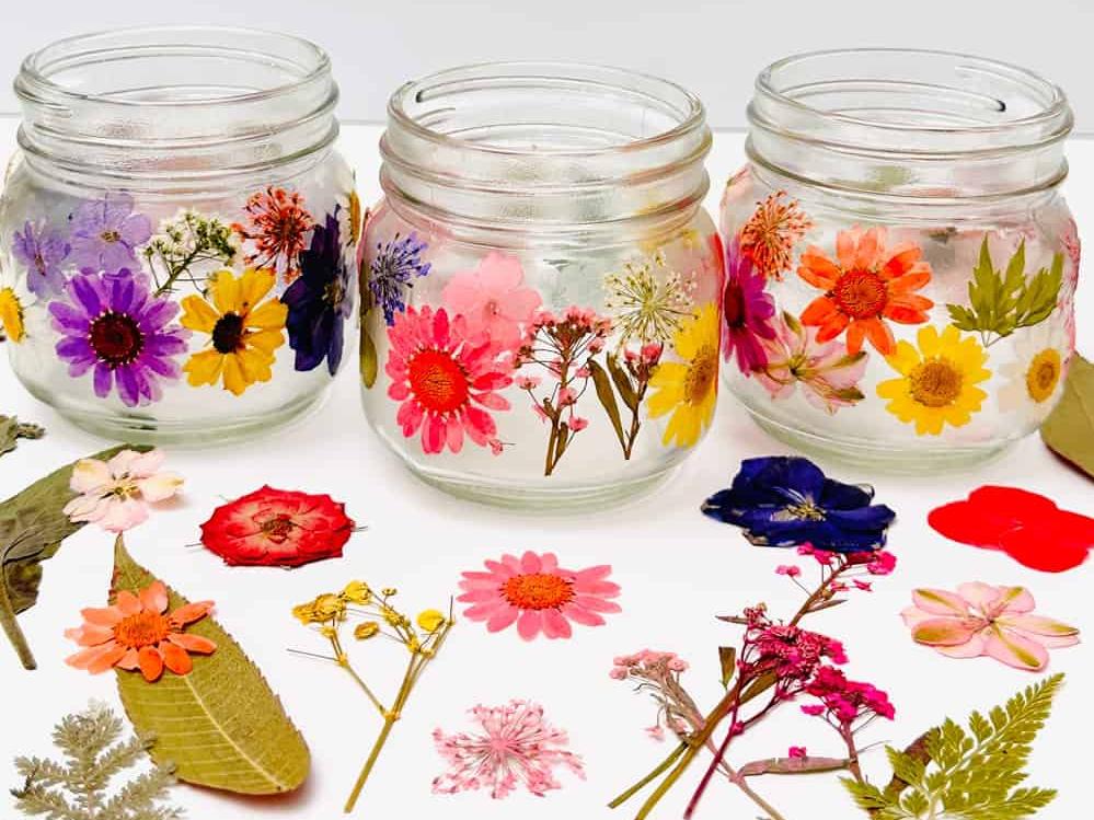 pressed flower lantern