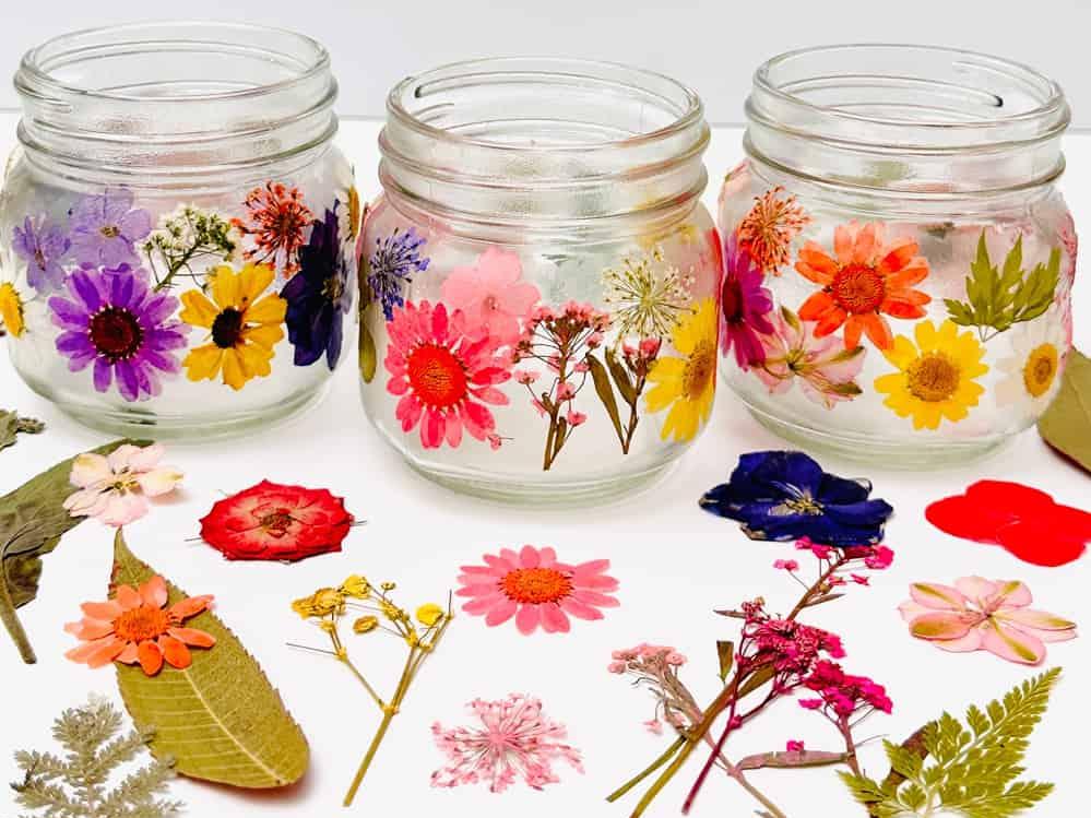 pressed flower lantern